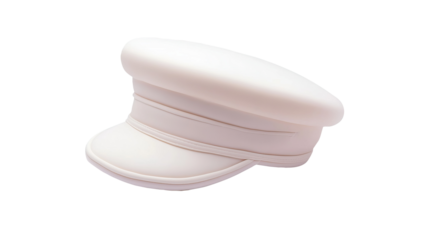 White sailor hat, studio shot, clean background, fashion accessory