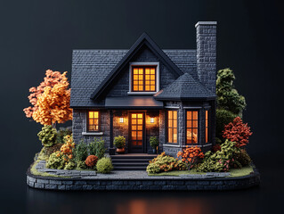 chalet in the evening