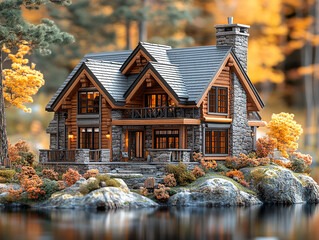 Miniature chalet américain typique