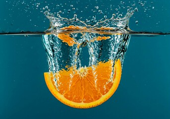 orange in water splash