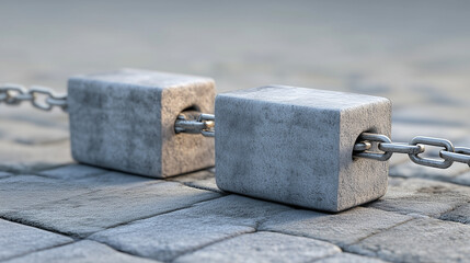 Padlock and chain on the fence