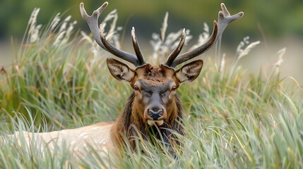 The Irish Elk, Megaloceros giganteus, was one of the largest deer species to ever exist. Known for its massive antlers, spanning up to 12 feet, it roamed Europe during the Ice Age, grazing on grasslan