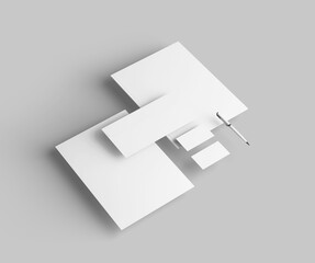 Blank Stationery Branding Mockup – Business Cards, Letterhead, and Pen