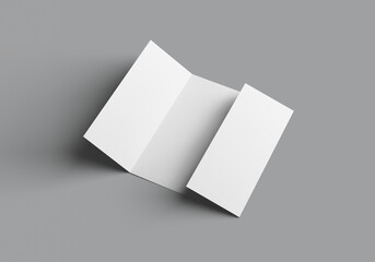 Blank Tri-Fold Brochure Mockup on Gray Background – Minimalist Design

