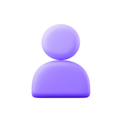 Purple admin or user icon - 3D PNG