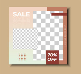 Discount Fashion Sale Post Elegant Beige Design.