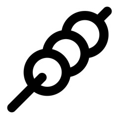 Dango Icon: Japanese Sweet Rice Dumplings on Skewer in Minimal Style