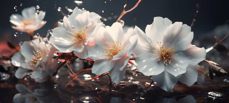 Melted flower art, ai generative