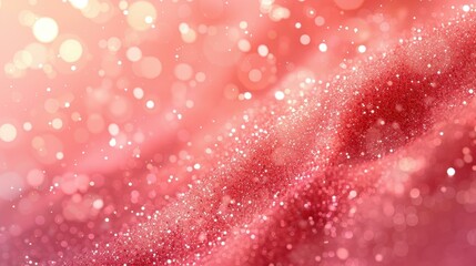 A dreamy blur of silver and gold bokeh dances on a soft pink backdrop, creating a serene, enchanting mood.
