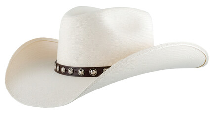 Cream cowboy hat, studio shot, white background, western fashion