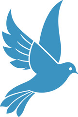 Dove logo bird illustration, elegant and freedom symbol