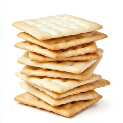 Light, crispy crackers set against a clean white backdrop, perfect for snacking any time of day.
