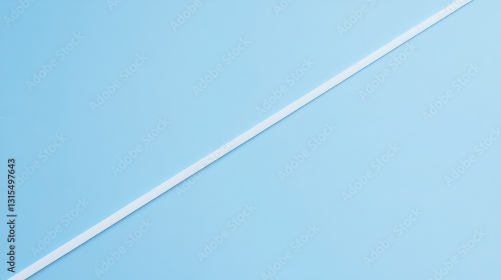 Poster minimalist composition of white stripe on light blue creating abstract view