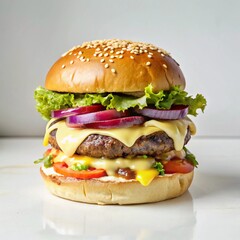 hamburger on a white background