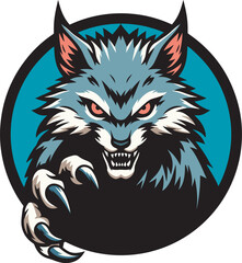 Feral head logo cartoon illustration