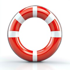 Red Life Preserver on White Background