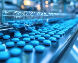 Obraz premium A pharmaceutical company developing vaccines using advanced biotechnological methods, Pharmaceuticals, Cuttingedge and critical