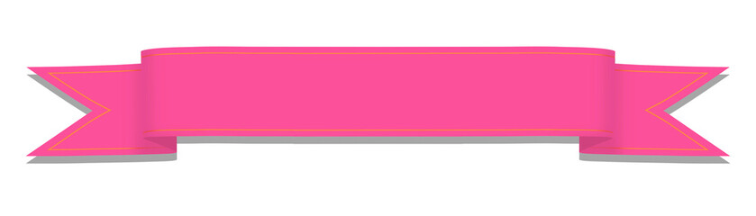 New pink ribbon banner design. Banner, label, ribbon for text or decoration on transparent background. Png