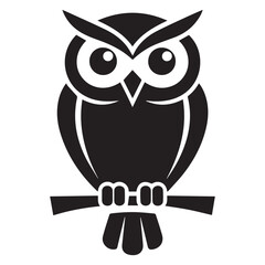 owl on a branch on white background