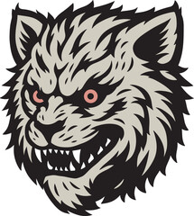 Feral head logo cartoon illustration