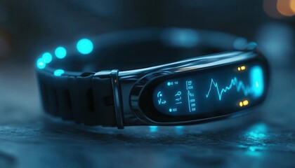 A wearable fitness tracker monitoring a patients health data for remote healthcare management, Telemedicine, Connected and convenient