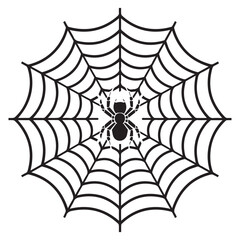 spider web vector on white background