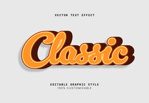 Orange Brown Retro Bold Script Typography Text Effect