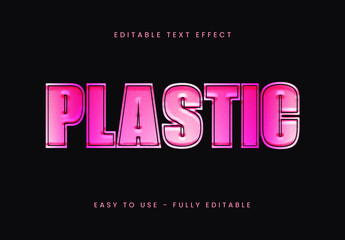 Pink Plastic Glow Shiny 3D Typography Text Effect