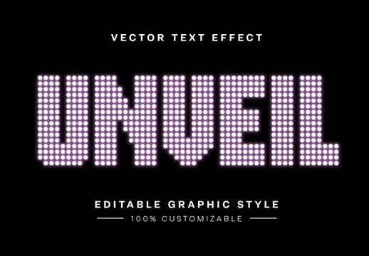 Purple and White LED Display Digital Text Effect