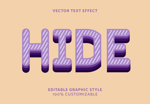 Purple Stripe 3D Bold Block Text Effect