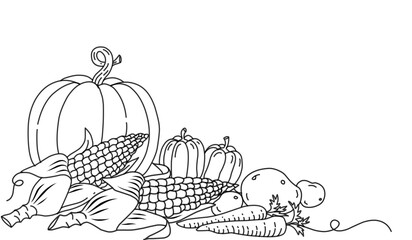 Thanksgiving turkey one continuous line drawing .Fall harvest line art. Happy Thanksgiving turkey . © Afandi