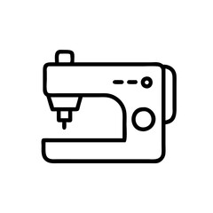 Digital sewing machine icon with minimalist design, creativity concept