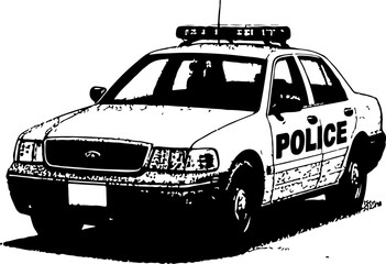 police car abstract illustration © yayan