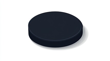 3D hockey puck on white background