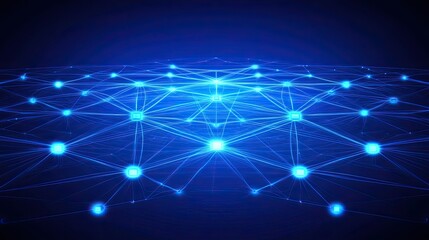 Network connections, data flow, dark background
