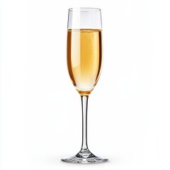 Champagne glasses with sparkling wine, isolated on a white background, cut out, symbolizing celebration, luxury, and festive occasions.