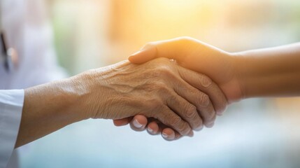 Compassionate Handshake Between Medical Professional and Patient