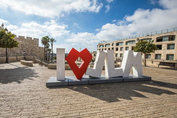 I Love Jerusalem sign in Jerusalem, Israel