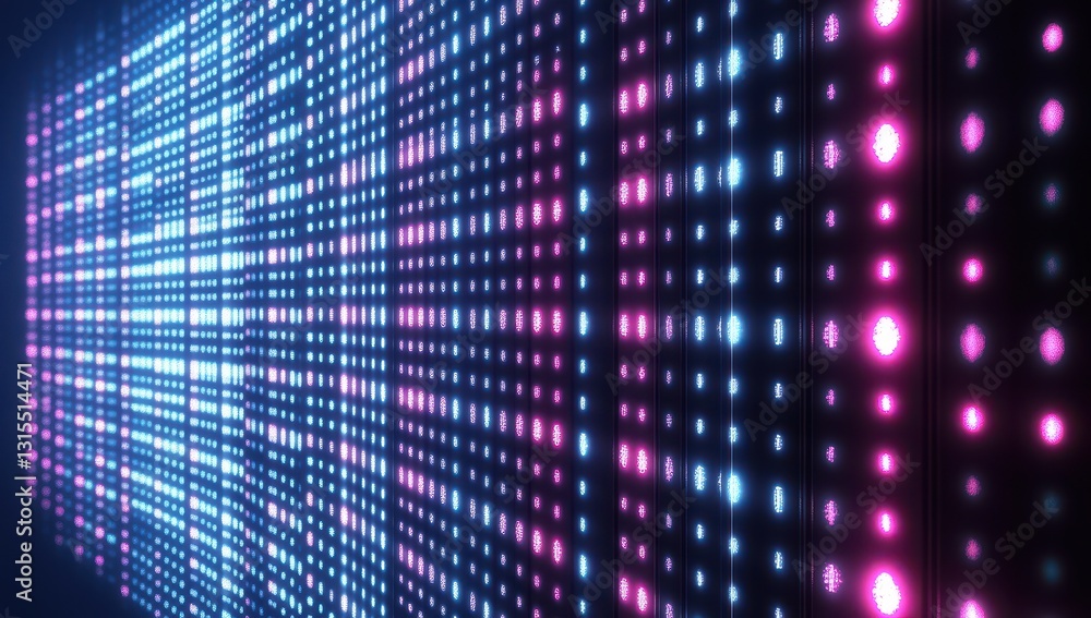 Poster abstract technology background with colorful neon lights and digital patterns for modern design and 