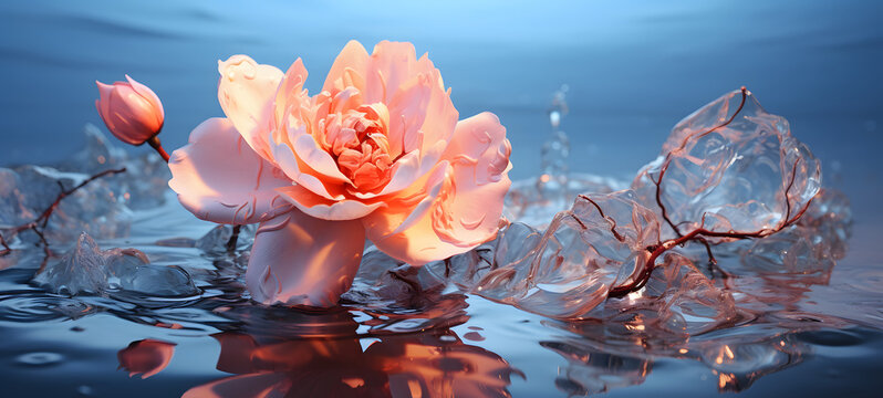 Melted flower art, ai generative