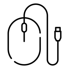 Computer mouse black line icon
