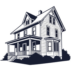  silhouette house image on white background 

