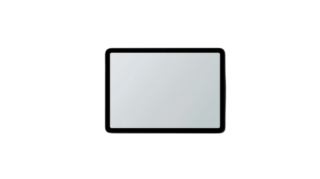 blank screen , mockup tablet pc isolated on white background , transparent png 