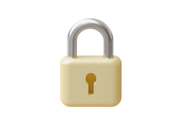 Naklejka premium 3d Yellow Padlock icon. Data protection, private access, password security access, privacy protection. Security concept. Minimal Cartoon Locked Padlock isolated on transparent background. 3d render.