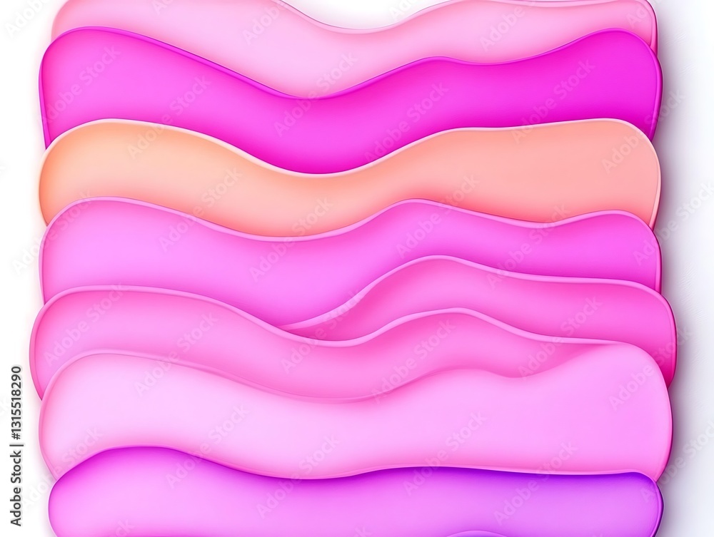 Poster fluid forms in layered waves of pinks and purples abstract design