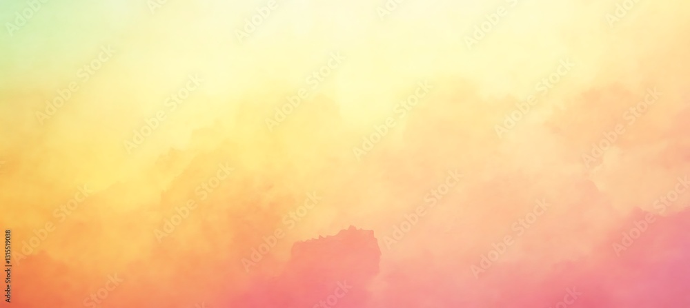 Poster abstract backdrop with a seamless blend of pastel yellow and soft orange, creating a smooth and eleg
