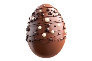 A chocolate egg isolated on transparent background
