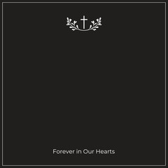 Forever in Our Hearts: Digital Funeral Announcement Illustration with Blank Area for white Text