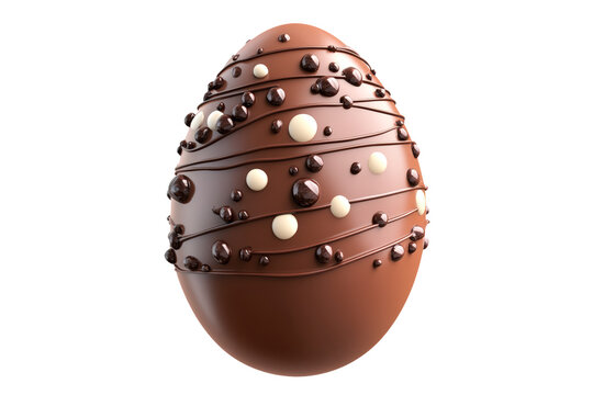 A chocolate egg isolated on transparent background