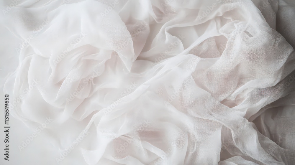 Poster delicate folds of ethereal fabric creating a soft and dreamy composition
